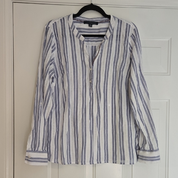Tommy Hilfiger Tops - Tommy Hilfiger Blue and White Striped Top